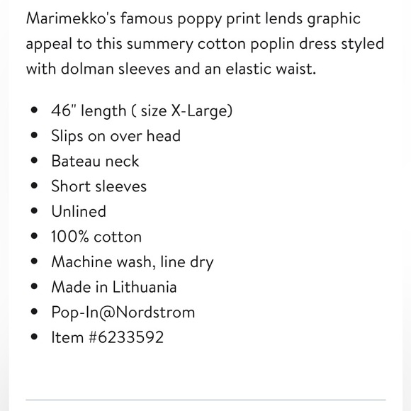 Marimekko Siloinen Pieni Unikko 2 Midi Dress Large NWOT Poppy - Picture 6 of 15